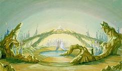 Bozzetto di scenografia per Turandot di Puccini - Gouache 1956, af Enrico d'Assia