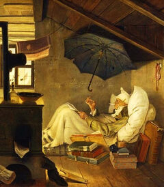Detail of Karl Spitzweg’s painting “The Poor Poet” (1839)