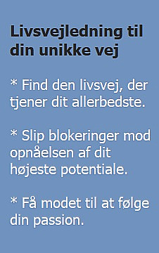 Find den livsvej, der tjener dit allerbedste. Slip blokeringer mod opn&aring;elsen af dit h&oslash;jeste potentiale. F&aring; modet til at f&oslash;lge din passion. (billede)